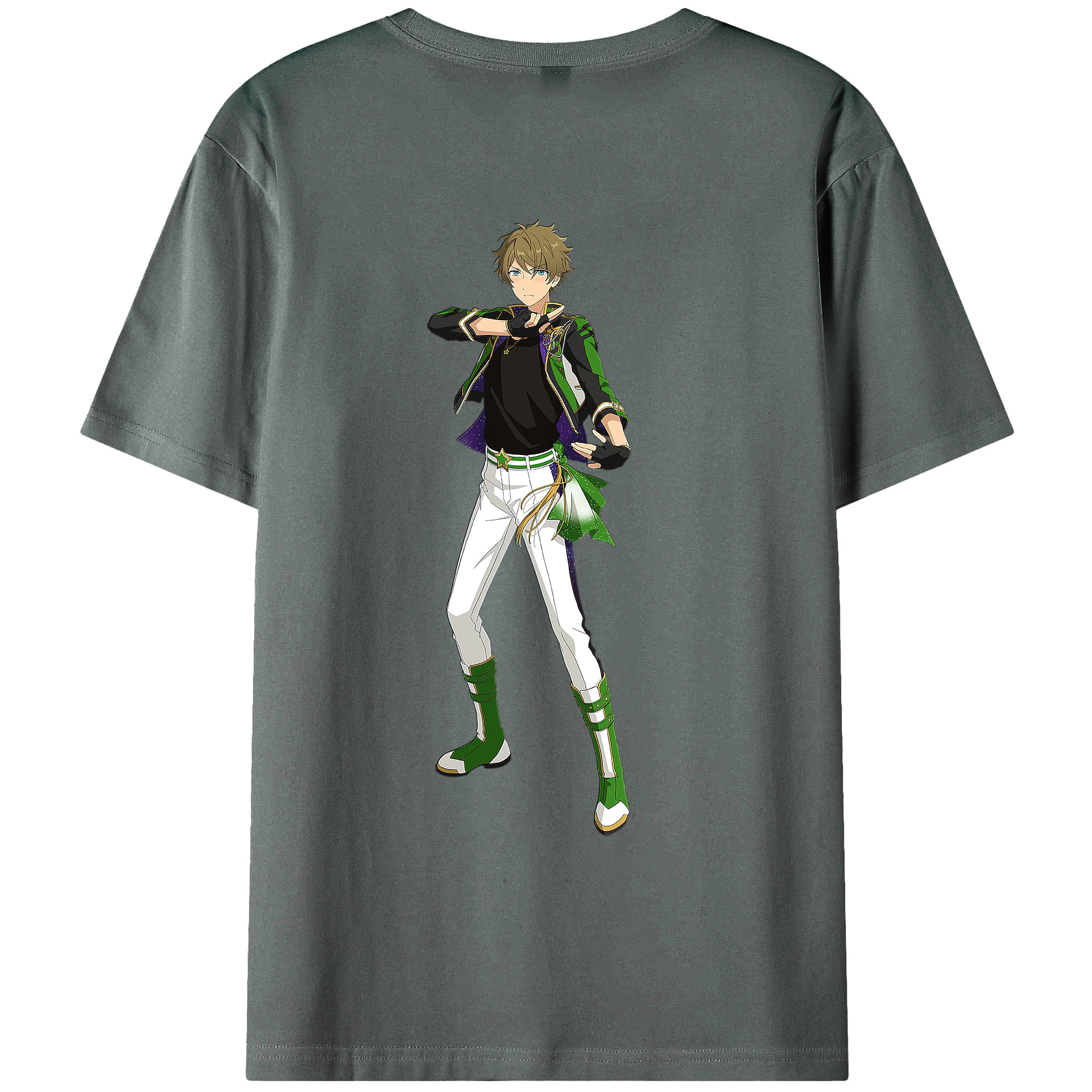 （画像用） あんさんぶるスターズ! Ensemble Stars 綿100％ メンズ半袖Tシャツ（バックプリント） 通気性